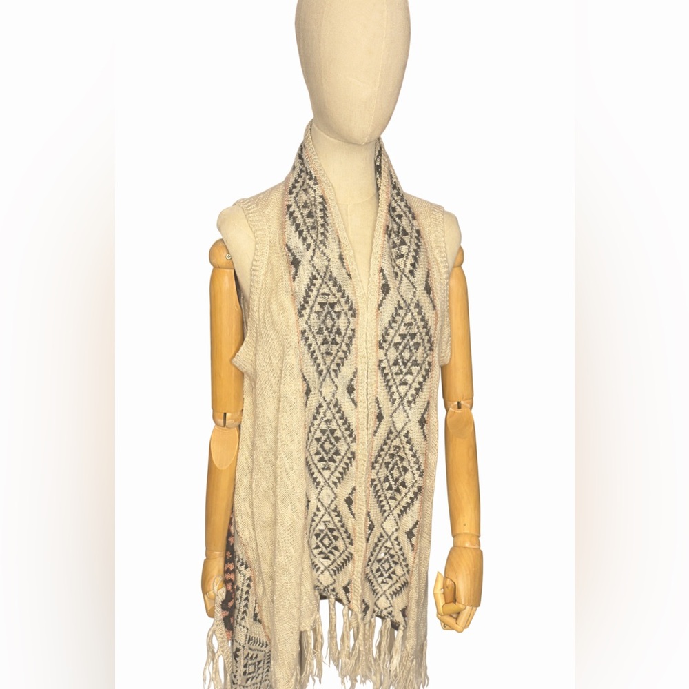 ✨ Boho Fringe Scarf Vest | Hippie Rose | XL ✨